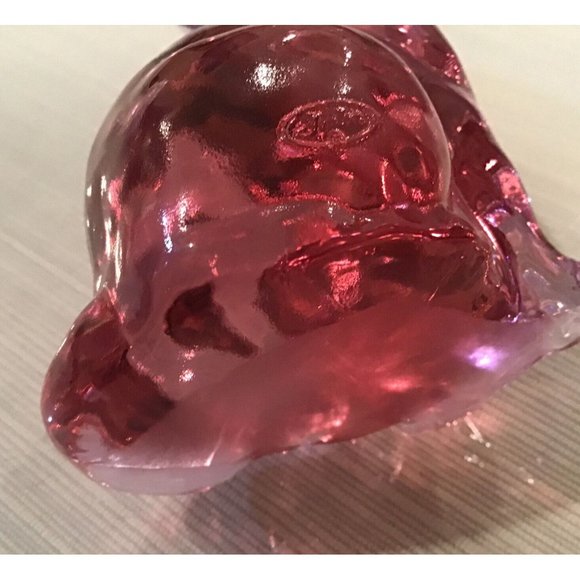 Rose Pink Cat By Fenton 3.75” H - Picture 5 of 5